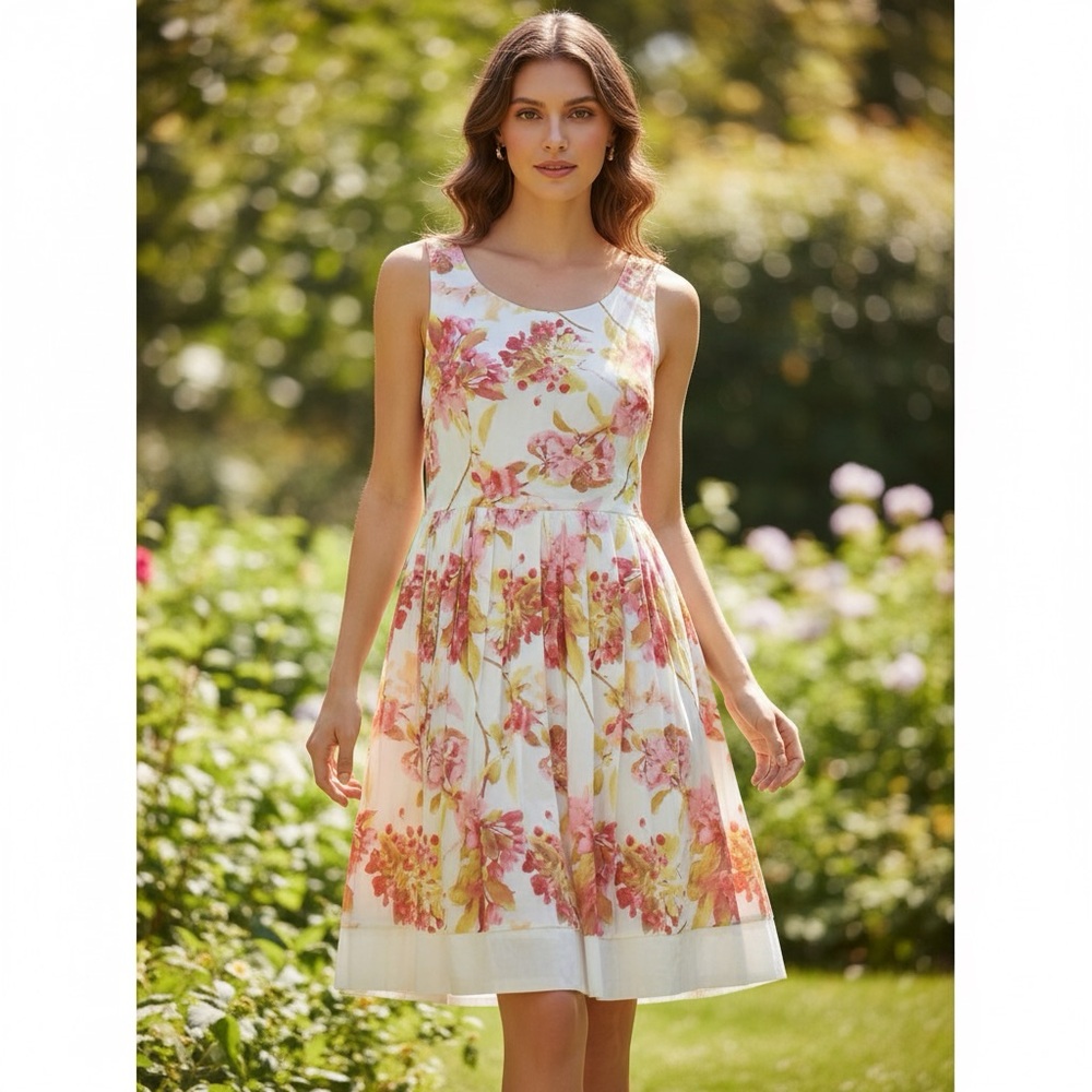 The Limited Floral Fit & Flare Sleeveless Dress, 12